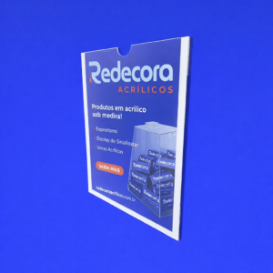 DISPLAY DE PAREDE EM ACRILICO A4 VERTICAL OU HORIZONTAL